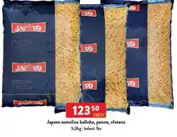 Qanto Japavo semolina kolínka, penne, vřetena nabídka