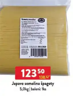 Qanto Japavo semolina špagety nabídka