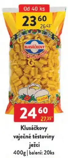 Qanto Klusáčkovy vaječné těstoviny ježci nabídka