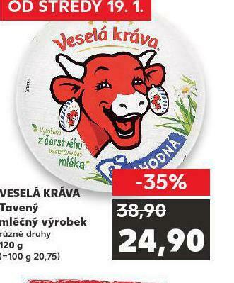 Kaufland Veselá kráva tavený sýr nabídka