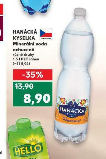 Kaufland Hanácká kyselka ochucená nabídka