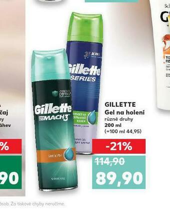 Kaufland Gillette gel na holení nabídka