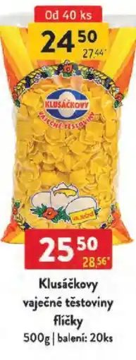 Qanto Klusáčkovy vaječné těstoviny flíčky nabídka