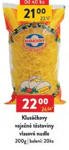 Qanto Klusáčkovy vaječné těstoviny vlasové nudle nabídka
