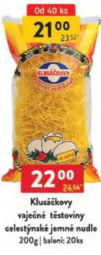 Qanto Klusáčkovy vaječné těstoviny celestýnské jemné nudle nabídka