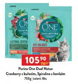 Qanto Purina One Dual Natue Cranberry s kuřecím, Spirulina s hovězím nabídka