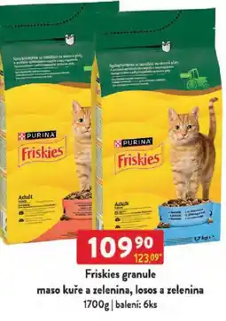 Qanto Friskies granule maso kuře a zelenina, losos a zelenina nabídka