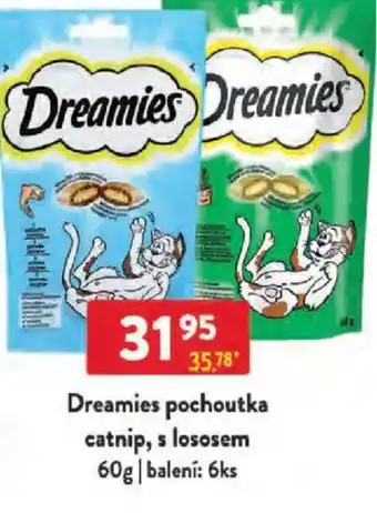 Qanto Dreamies pochoutka catnip, s lososem nabídka