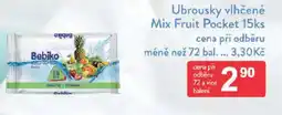 Qanto Ubrousky vlhčené Mix Fruit Pocket 15ks nabídka
