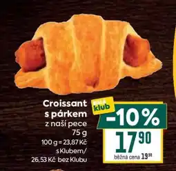 Billa Croissant s párkem nabídka