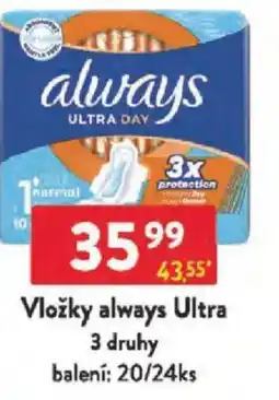 Qanto Vložky always Ultra nabídka