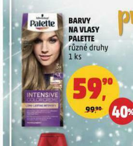 Penny Market Barvy na vlasy palette nabídka