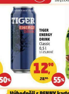 Penny Market Tiger energy drink nabídka