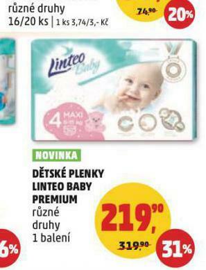 Penny Market Dětské plenky linteo nabídka