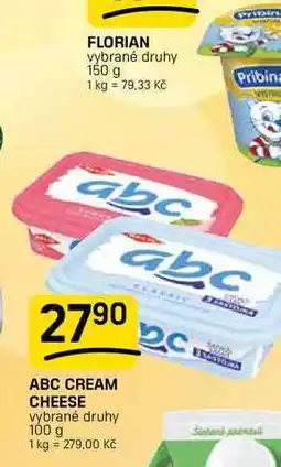 Flop ABC CREAM CHEESE vybrané druhy nabídka