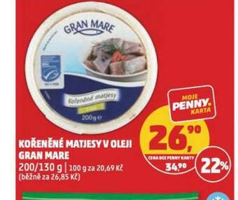 Penny Market Kořeněné matjesy v oleji nabídka