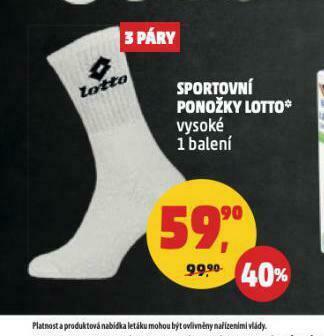 Penny Market Sportovní ponožky lotto nabídka