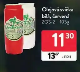 Qanto Olejová svíčka bílá, červená nabídka