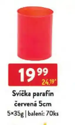 Qanto Svíčka parafin červená 5cm nabídka
