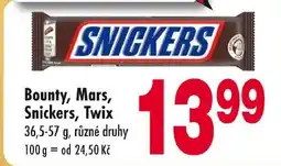 Qanto Bounty, Mars, Snickers, Twix nabídka