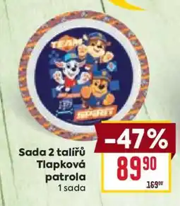 Billa Sada 2 talířů Tlapková patrola nabídka