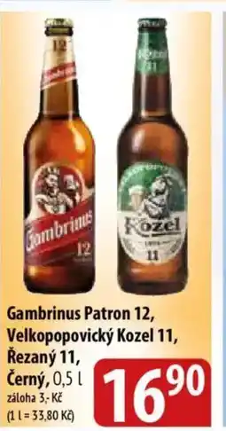 Bala Gambrinus Patron 12, Velkopopovický Kozel 11, Řezaný 11, Černý nabídka