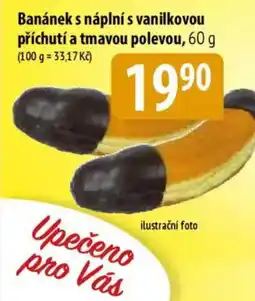 Bala Banánek s náplní s vanilkovou příchutí a tmavou polevou nabídka