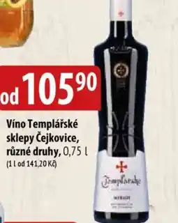Bala Víno Templářské sklepy Čejkovice nabídka
