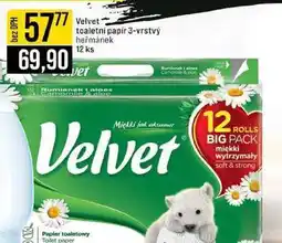 Jip Velvet toaletní papír 3-vrstvý heřmánek 12 ks nabídka