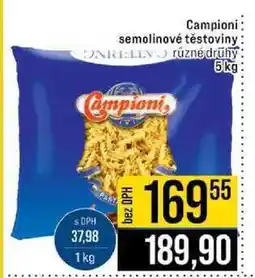 Jip Campioni semolinové těstoviny různé druhy nabídka