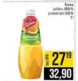 Jip Toma jablko 100% pomeranč 50% nabídka