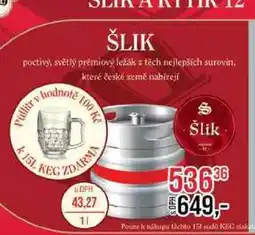 Jip ŠLIK poctivý, světlý prémiový ležák nabídka