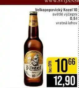 Jip Velkopopovický Kozel 10 světlé výčepní nabídka