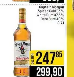 Jip Captain Morgan Spiced Gold 35% White Rum 37.5% Dark Rum 40% nabídka