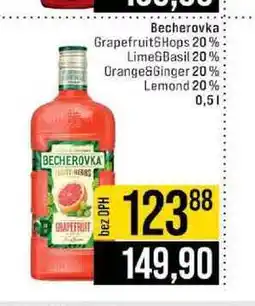 Jip Becherovka Grapefruit&Hops 20% Lime Basil 20% Orange&Ginger 20% Lemond 20% nabídka