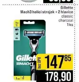 Jip Gillette Mach3 holící strojek +2 hlavice classic charcoal 1ks nabídka