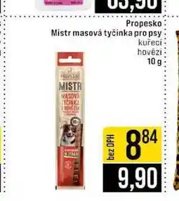Jip Propesko Mistr masová tyčinka pro psy kuřecí hovězí nabídka