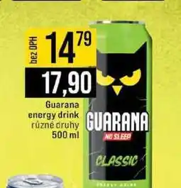 Jip Guarana energy drink různé druhy nabídka