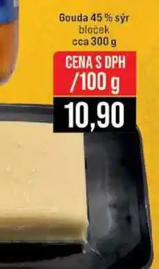 Jip Gouda 45% sýr bloček cca 300 g 100g nabídka