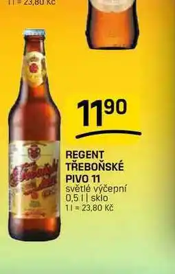 Flop REGENT TŘEBOŇSKÉ PIVO 11 světlé výčepní nabídka