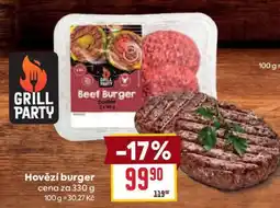 Billa Hovězí burger nabídka