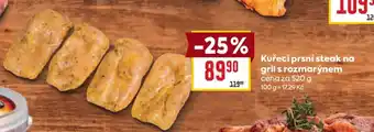 Billa Kuřecí prsní steak na gril s rozmarýnem nabídka