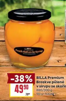 Billa BILLA Premium Broskve půlené v sirupu se skořicí nabídka