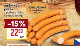 Billa Adámkův párek nabídka