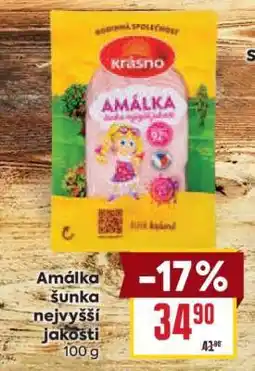 Billa Amálka šunka nejvyšší jakosti nabídka