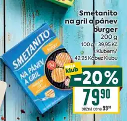 Billa Smetanito na gril a pánev Burger nabídka
