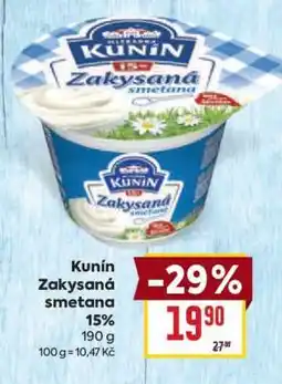 Billa Kunín Zakysaná smetana 15% nabídka