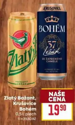 Billa Zlatý Bažant, Krušovice Bohém nabídka