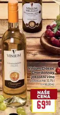 Billa Vinium Classic Chardonnay jakostní víno nabídka