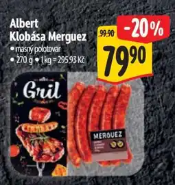 Albert Albert Klobása Merguez nabídka